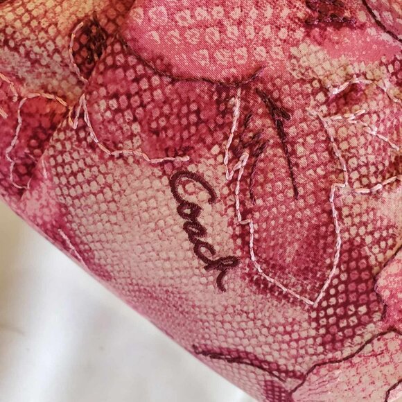 Coach Madison Floral Opa Sophia Shoulder Bag shades of pink and metallic gold - Picture 4 of 16